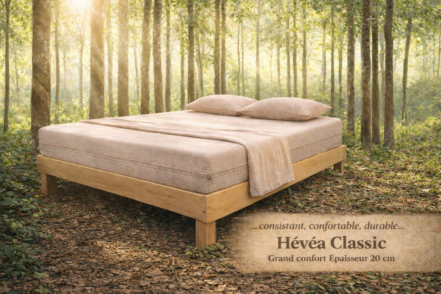 Matelas biologique H&eacute;v&eacute;a Classic
